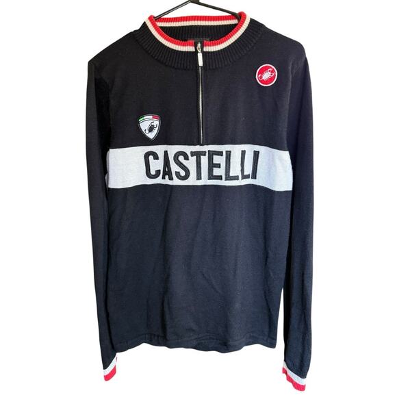 Castelli Vintage Winter Bicycling Racing Jersey Wool Blend Size L Cycling - Picture 1 of 8